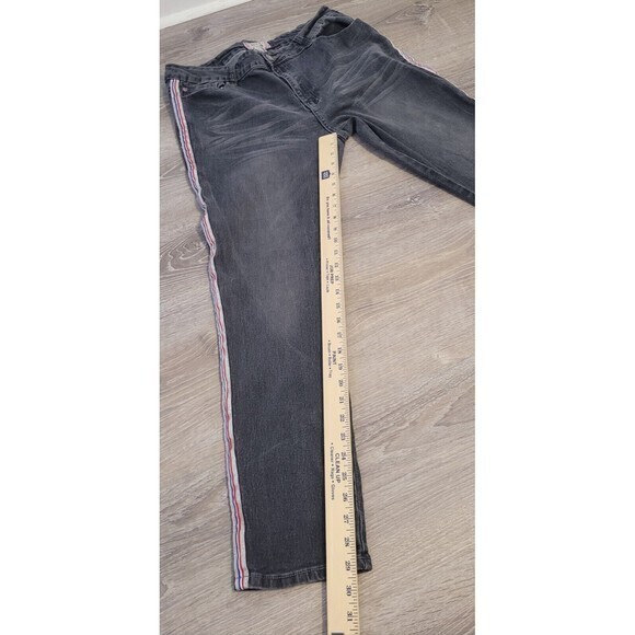 Denim & Rivets Women’s Black Striped Embellished Legs Denim Jeans‎ Size 24 - Picture 9 of 15